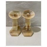Bookends Vtg hand carved onyx/ marble? Mexican