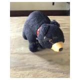 Vtg Black Bear stuffed toy 8"l rubber nose