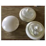 3 Ceiling mount dome lights - 2 antique white
