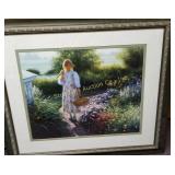 Child Gardening - matted and framed