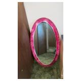 OVAL MIRROR, 20 x 36, TABLE WITH DRAWER