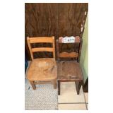 WOODEN CHILDS CHAIRS, 1 rocker