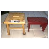 2 WOOD STEP STOOLS