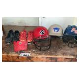 BASEBALL HELMETS, CLEATS