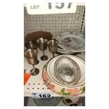 SILVER PLATED GOBLETS, PLATES