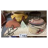 VASE, SHELVES, POTTERY