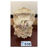 HANDPAINTED PORCELAIN VASE. Been repaired