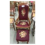 BENTWOOD STYLE EMBROIDERED ROCKING CHAIR W