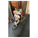 METAL ART COW ON TRICYCLE PLANTER