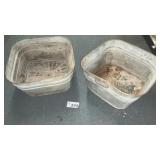 2 SQUARE WASH TUBS. -one w handles