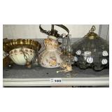 LAMP PIECES, PARTS, SHADES, OIL LAMPS