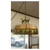 SLAG GLASS HANGING LAMP small pane cracked