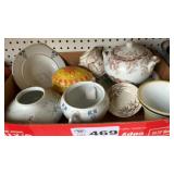 TEAPOT, ANTIQUE DISHES