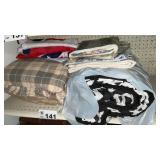 PILLOWS, SHAMS, BLANKET, FLAGS