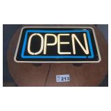 LIGHTED OPEN SIGN. WORKS