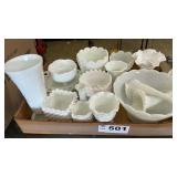 MILK GLASS PIECES