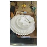 FENTON RIBBON GLASS SERVER