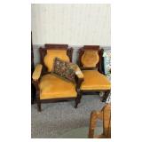 2 PLUSH VELVET PARLOR CHAIRS