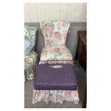 LADIES DRESSING ROOM CHAIR W OTTOMAN