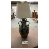 GLAZED POTTERY LAMP ELECTRIC