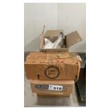PLASTIC BAGS, PENS, SALES BOOKS, JUG, TABLECLOTHS