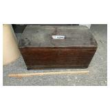 WOODEN TRUNK W CONTENTS