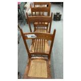 4 WOOD & CANE CHAIRS