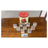 TIN COOKIE JAR, SPICE CONTAINERS