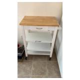 BUTCHER BLOCK CART ON WHEELS 36 x 26 x 18
