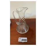 CRYSTAL CLEAR CUT PITCHER  12 inches tall