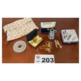 OIL DISHES, CUFF LINKS, EAGLE SCOUT BADGE, EYE