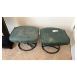 2 PADDED FOOT STOOLS