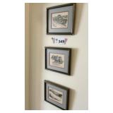 PEN & INK FRAMED DRAWINGS. TUCOMA, WA