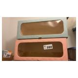 2 QUILTED STORAGE BOXES