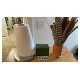 THE PAPER TOWEL HOLDER, INDEX CARD BOX, FEATHERS