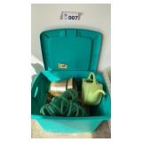 TOTE, GARDEN HOSE, WATER CAN, POTTING SOIL