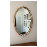 LARGE GOLD FRAMED OVAL MIRROR 38 x 26