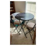ROUND BAR HEIGHT TABLE, 2 CHAIRS  28 inch diameter