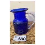 BLUE PITCHER, CLEAR HANDLE