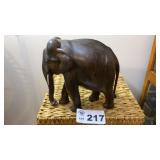 HAND CARVED WOODEN ELEPHANT, JAMJUREE WOOD FROM