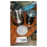 TEAPOT, GRINDER, TRIVET