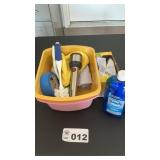 TUBS, CLEANING SUPPLIES, FLASHLIGHT