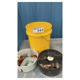 LARGE COPPER FITTINGS IN BUCKET