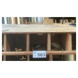 11 BINS OF FITTINGS, VALVES,  BRASS FITTINGS,