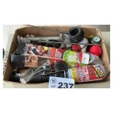 SAFETY GLASSES, WIRE, CAULK GUN, MISC