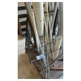 STEEL ROLLING RACK W CONTENTS-PVC PIPE, BLACK