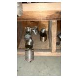 9 BINS, 1 1/4 PIPE NIPPLES, CLOSE TO 6 INCHES,
