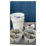 BRASS FITTINGS, CLAMPS, IN BUCKET