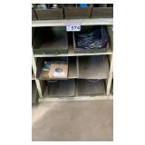 6 METAL BINS W CONTENTS