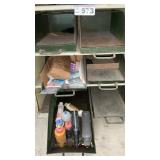 6 METAL BINS W CONTENTS